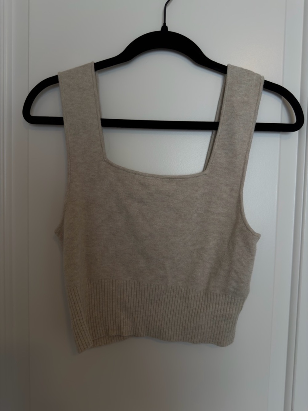 H&M Women's Knit Square Neck Tank Top - Beige